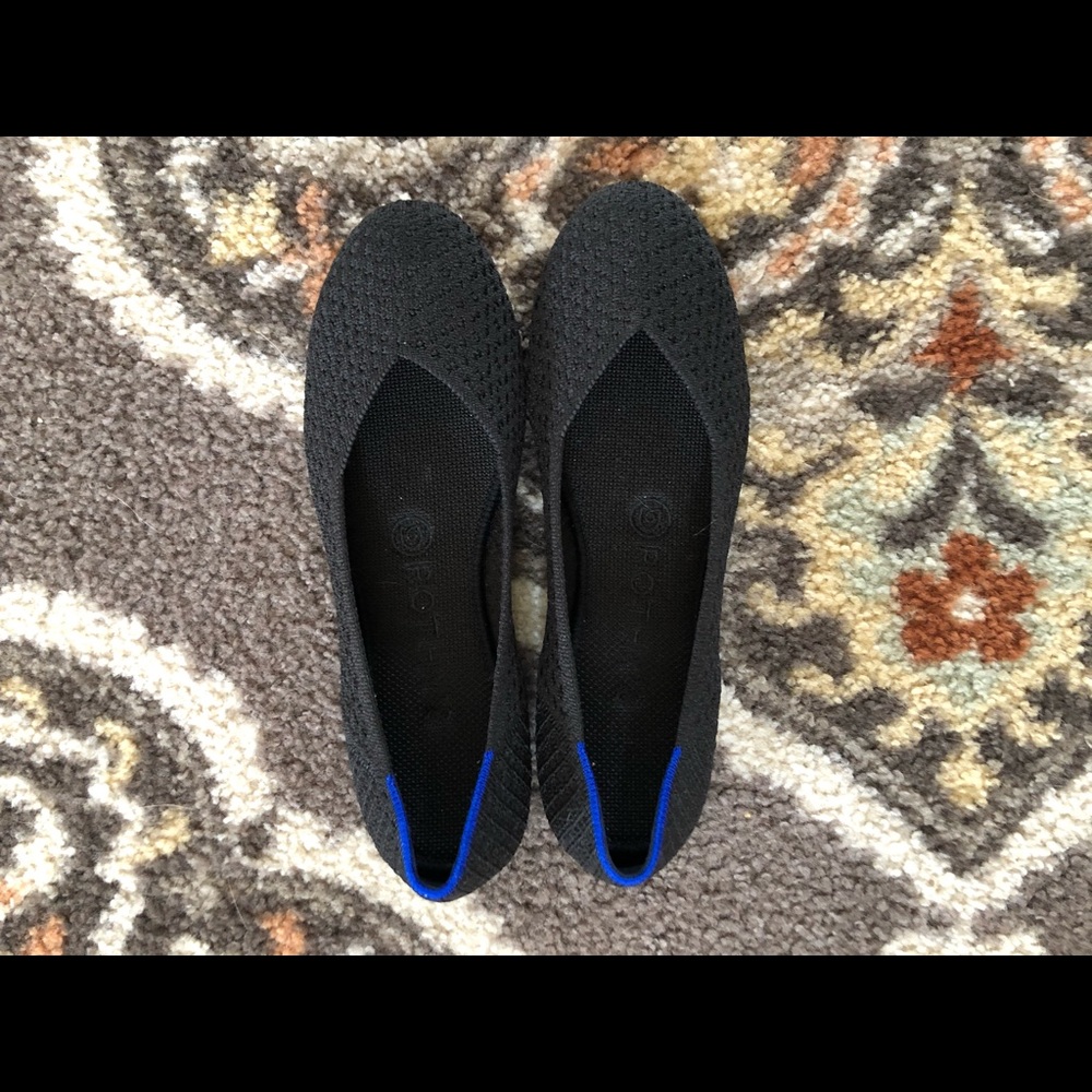 Rothy’s Black Honeycomb Flats size 7